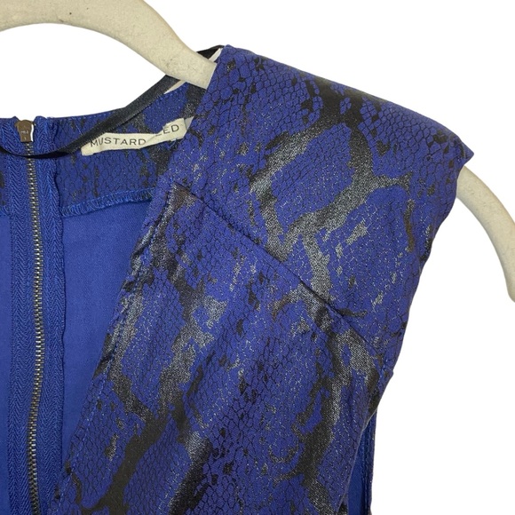 NWT Mustard Seed navy and black snake print cutout mini dress- M - Picture 8 of 10